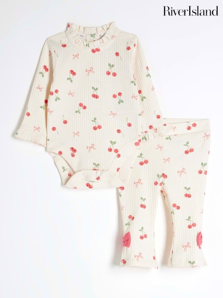 River Island Cream Baby Girls Kickflare Set (F46980) | €26