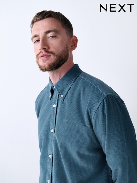 Blue Long Sleeve Cord Shirt (F47092) | €50