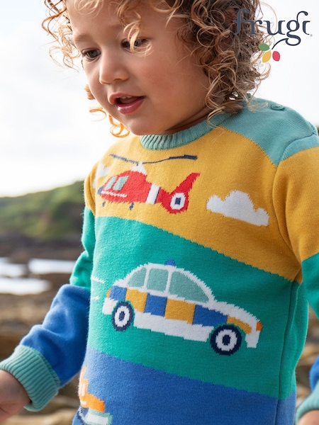 Frugi Green Elwood Knitted 100% Cotton Jumper (F47228) | €45 - €50