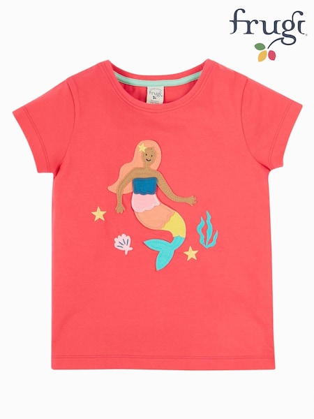Frugi Pink Tamara Appliqué 100% Cotton T-Shirt (F47230) | 149 LEI - 164 LEI