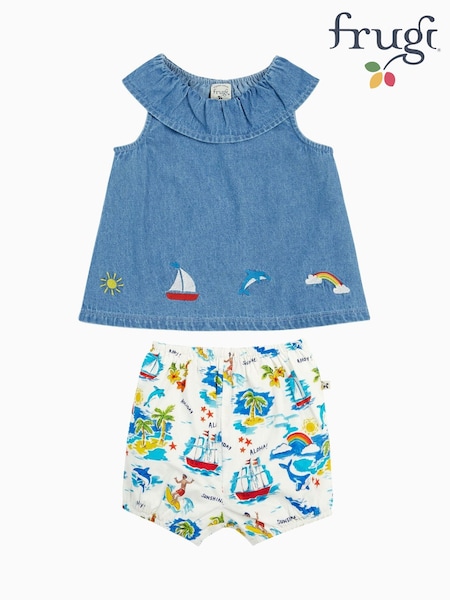Frugi Baby Letty 100% Organic Cotton White Outfit Clothing Set (F47269) | 54 € - 57 €