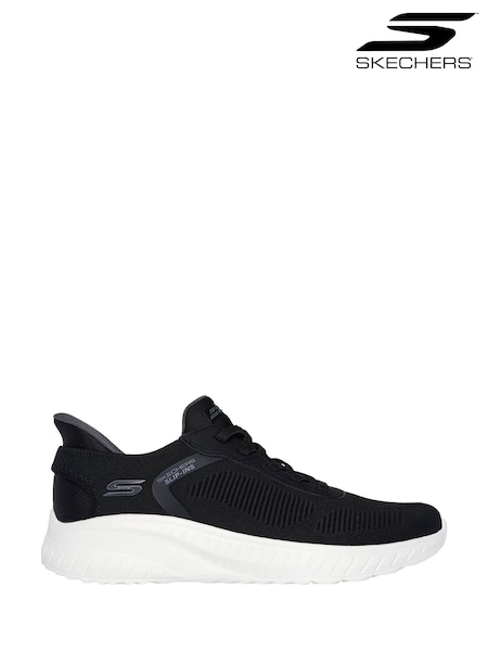 블랙/크롬 - Standard Fit Skechers Slip-ins Bobs Sport Squad Chaos Solid Step Trainers