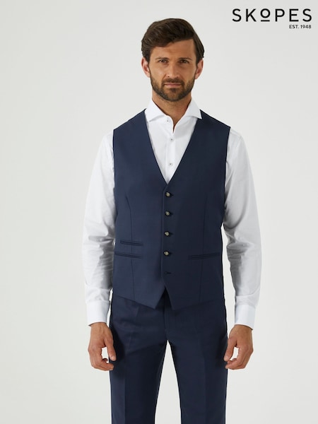 Skopes Blue Tailored Fit Wool Blend Joss Suit Waistcoat (F47372) | €84