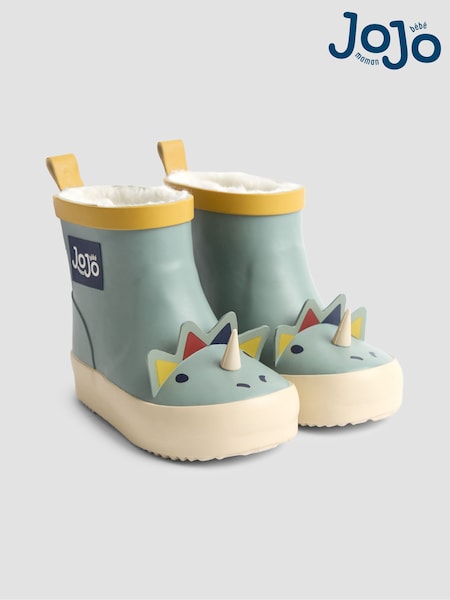 JoJo Maman Bébé Green Rust Cosy Lined Ankle Wellies (F47392) | €32 - €34