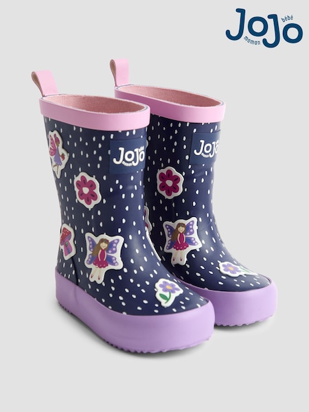 JoJo Maman Bébé Blue Light Floral Cosy Lined Boot (F47401) | €31 - €33.50