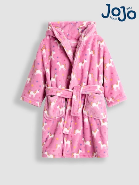 JoJo Maman Bébé Pink Unicorn Dressing Gown (F47409) | AED151