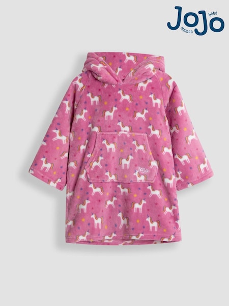 JoJo Maman Bébé Pink Unicorn Cosy Hooded Blanket (F47413) | AED140