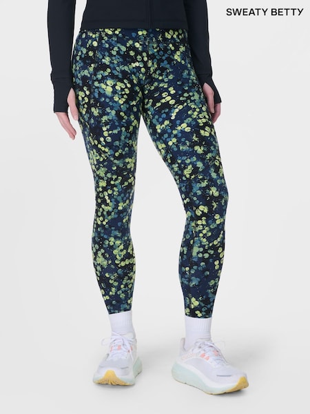 Sweaty Betty Green Lilypad Print Full Length Power Workout Leggings (F47522) | €112
