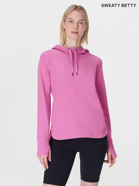 Sweaty Betty Pink Escape Luxe Fleece Hoodie (F47541) | R$ 940