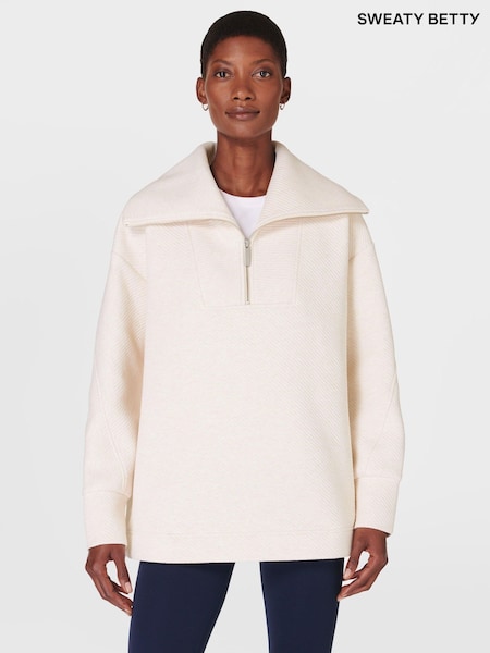 Sweaty Betty Cream Radiant Half Zip Sweatshirt (F47552) | €121