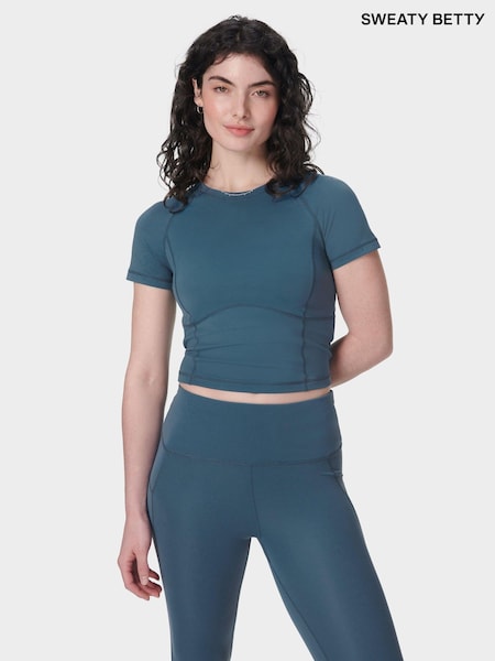 Sweaty Betty Blue All Day Cropped T-Shirt (F47558) | €32