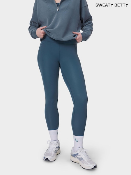 Sweaty Betty Light Blue Full Length All Day 7/8 Embossed Leggings (F47575) | €92