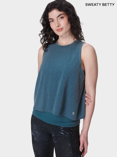 Sweaty Betty Blue Soft Flow 2-In-1 Bra Tank (F47577) | ₪302