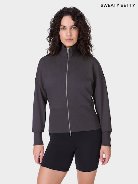 Sweaty Betty Grey After Class Zip Up Top (F47597) | ₪327