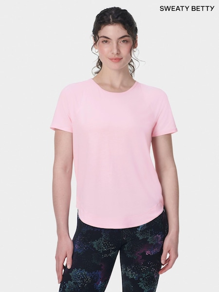 Sweaty Betty Pink Breathe Easy T-Shirt (F47610) | $96