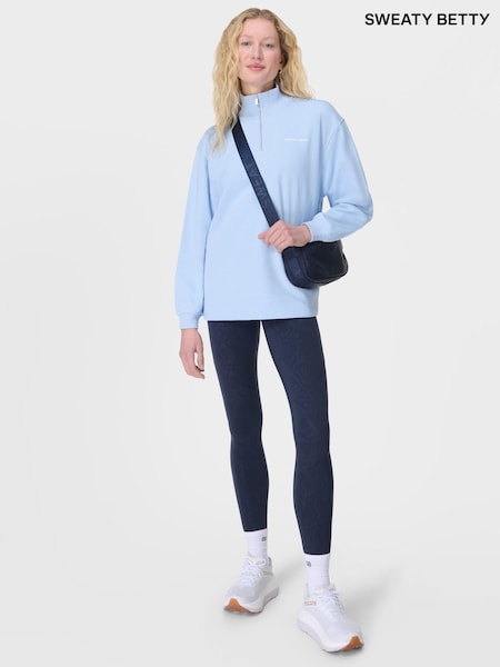 Sweaty Betty Blue Full Length Power Embossed Workout Leggings (F47614) | €117