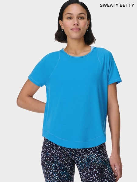 Sweaty Betty Blue Breathe Easy T-Shirt (F47622) | €78