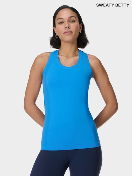 Sweaty Betty Blue Athlete Seamless Workout Tank Top (F47624) | ₪201