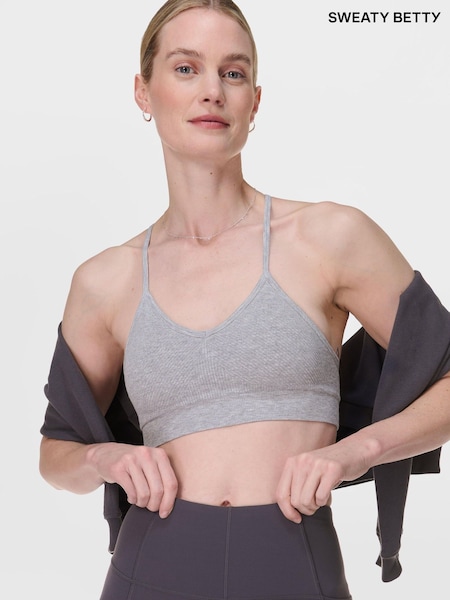 Sweaty Betty Grey Soft Ribbed Bra (F47649) | €53