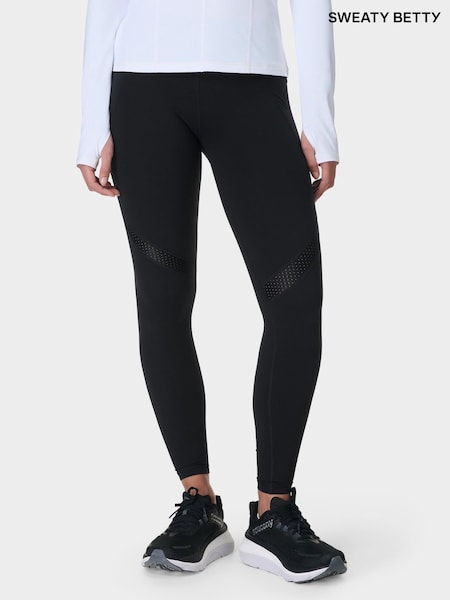 Sweaty Betty Black Power Perforated Mesh Workout Leggings (F47650) | €127