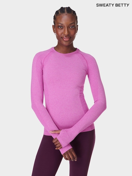 Sweaty Betty Pink Athlete Seamless Workout Long Sleeve Top (F47656) | ₪277