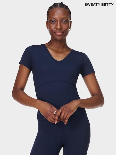 Sininen - Sweaty Betty Gaia V-kaula-aukko T-paita (F47672) | €87