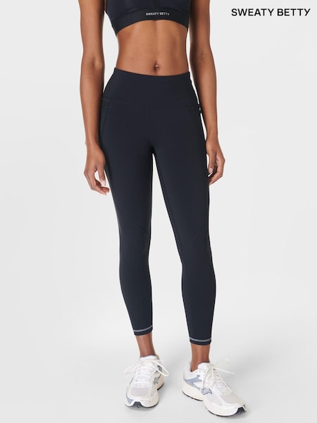 Sweaty Betty Black Dark 7/8 Length Power Pro Workout Leggings (F47682) | R$ 940