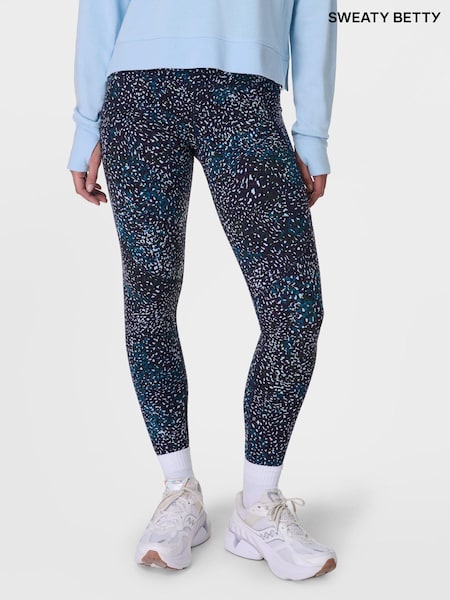 Sweaty Betty Blue Aurora print Full Length Power Workout Leggings (F47684) | R$ 870