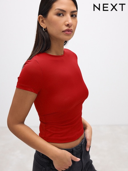 Red Slim Fit Short Sleeve Soft Touch Polyamide T-Shirt (F47728) | €20