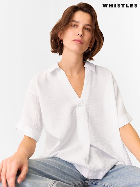 Whistles White Sasha Relaxed Shirt (F47827) | ₪347