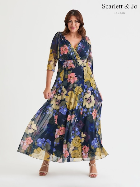 Scarlett & Jo Navy Verity Maxi Gown (F47835) | AED553
