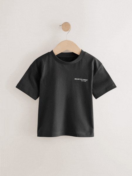 Musta slogan - Short Sleeve Back Print T-shirt (3mths-7yrs) (F47848) | €9 - €12