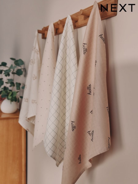 Natural Hello World Baby Muslins Cloths 4 Pack (F47878) | AED51 - AED61