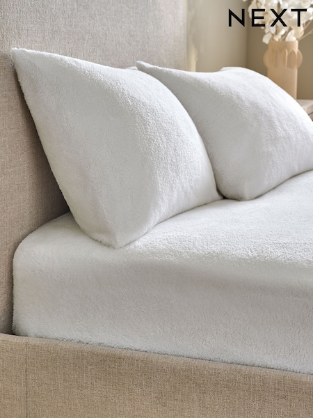 White Teddy Fleece Extra Deep Fitted Sheet (F47901) | 98 QAR - 171 QAR