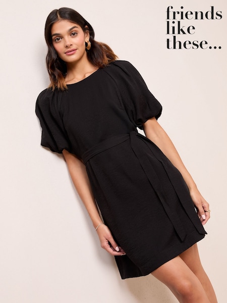 Friends Like These Black Puff Sleeve Raglan Mini Dress (F47916) | AZN 105