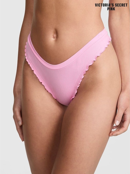 Victoria's Secret PINK Pink Lollipop Mini Scoop Thong Seamless Lettuce Edge Knickers (F48000) | €10.50
