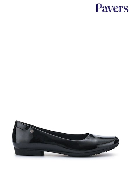 Pavers Black Dark Pavers Pointed Toe Ballet Black Flats (F48126) | €46