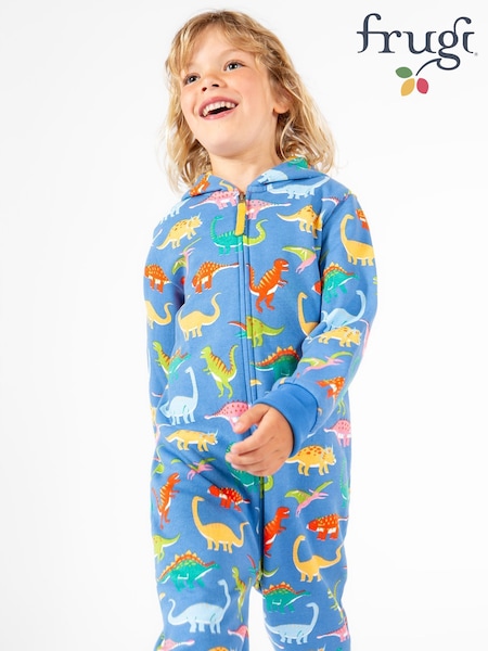 Frugi Blue Dinosaur All-in-One Big Snuggle Suit (F48132) | kr685 - kr714