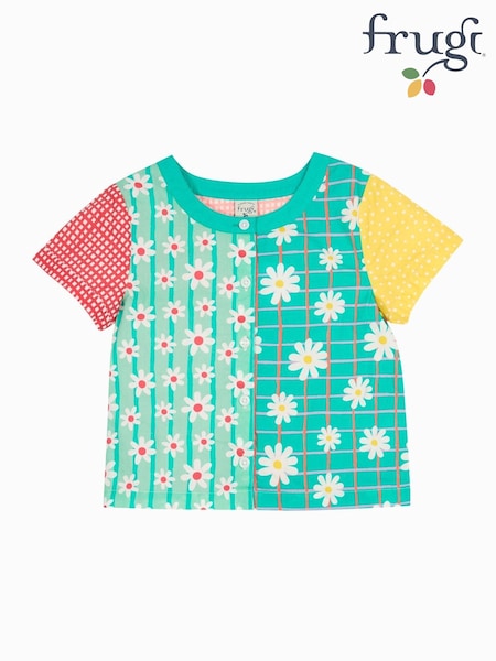 Frugi Blue Estella Shirt Rainbow 100% Organic Cotton Shirt (F48137) | ‏121‏₪ - ‏131‏ ₪