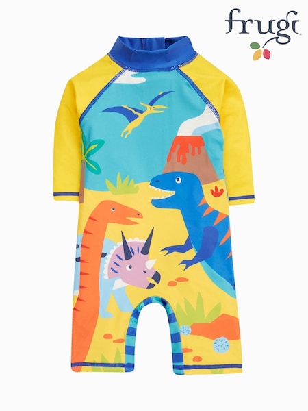 Frugi Blue Dinosaur Little Sun Safe Suit - Swimwear (F48141) | €40 - €43