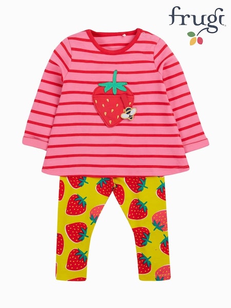 Frugi Pink Strawberry Outfit - Kids' Clothing Set (F48142) | €46 - €49