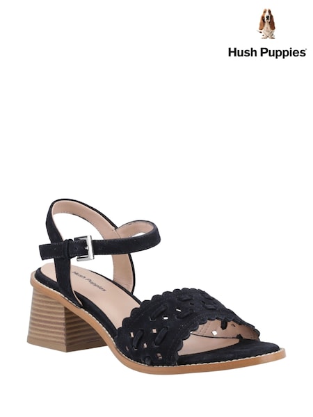 Черный - Hush Puppies Lacie Heeled Black Sandals (F48182) | €106