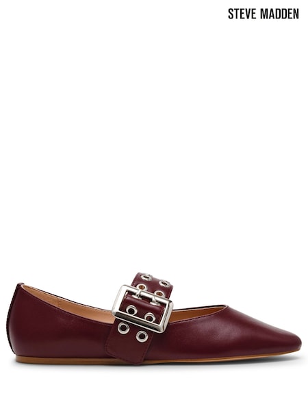 Steve Madden Red Atlantica Leather Ballerinas (F48218) | €148