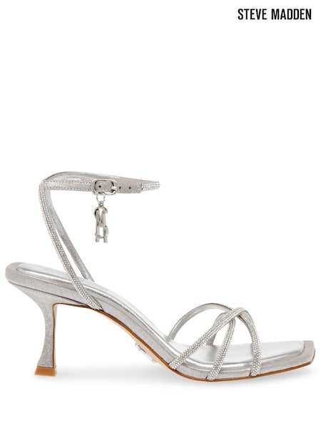 Steve Madden Silver Legit Heeled Sandals (F48224) | €178