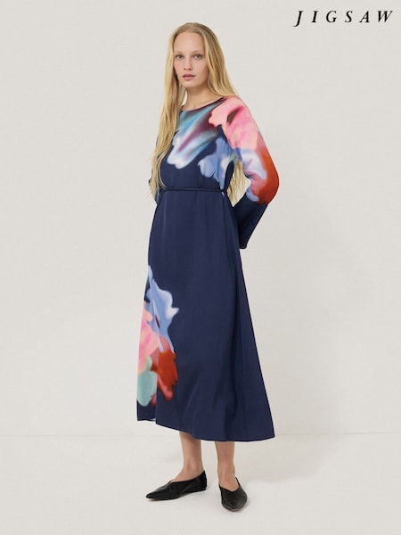 Jigsaw Blue Dreamy Floral Midi Dress (F48230) | €345