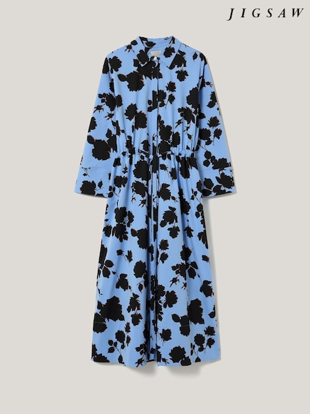 Jigsaw Blue Outline Rose Shirt Dress (F48238) | €305