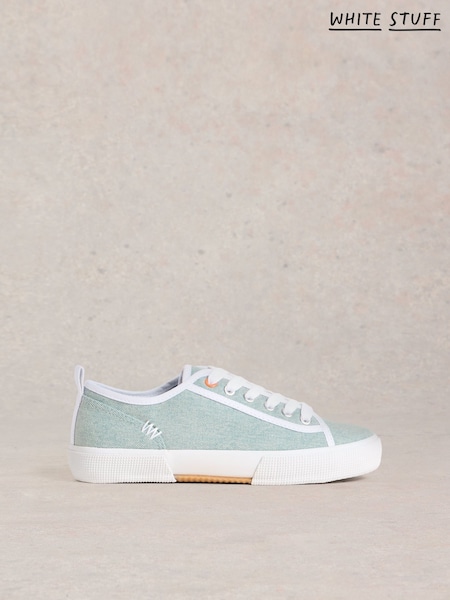 Синий - White Stuff Pippa Canvas Lace Up Trainers (F48279) | €49
