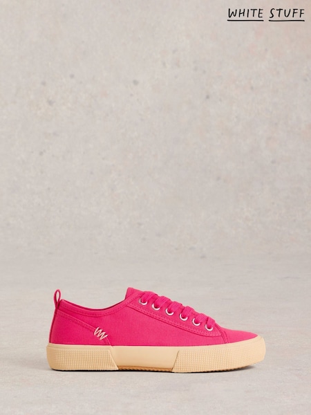 Розовый - White Stuff Pippa Canvas Lace Up Trainers (F48296) | €49