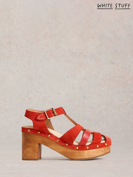 White Stuff Red Phoebe Fisherman Clogs (F48337) | 491 QAR