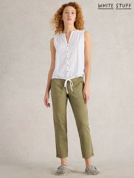 White Stuff White Tulip Sleeveless 100% Cotton Shirt (F48351) | AED227